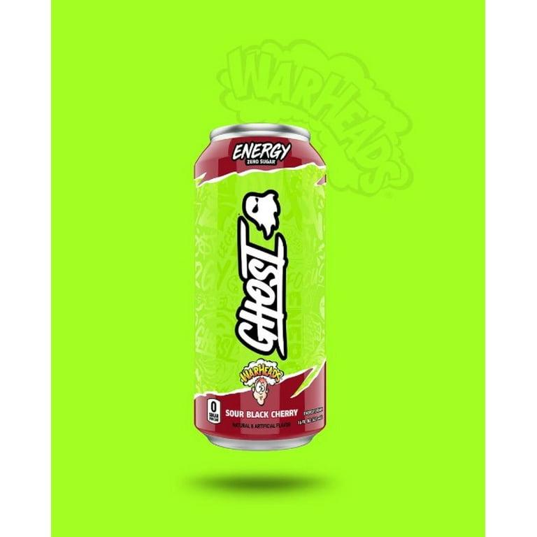 Ghost Energy Sour Black Cherry Warheads 12 Pack 16 fl oz - Walmart.com