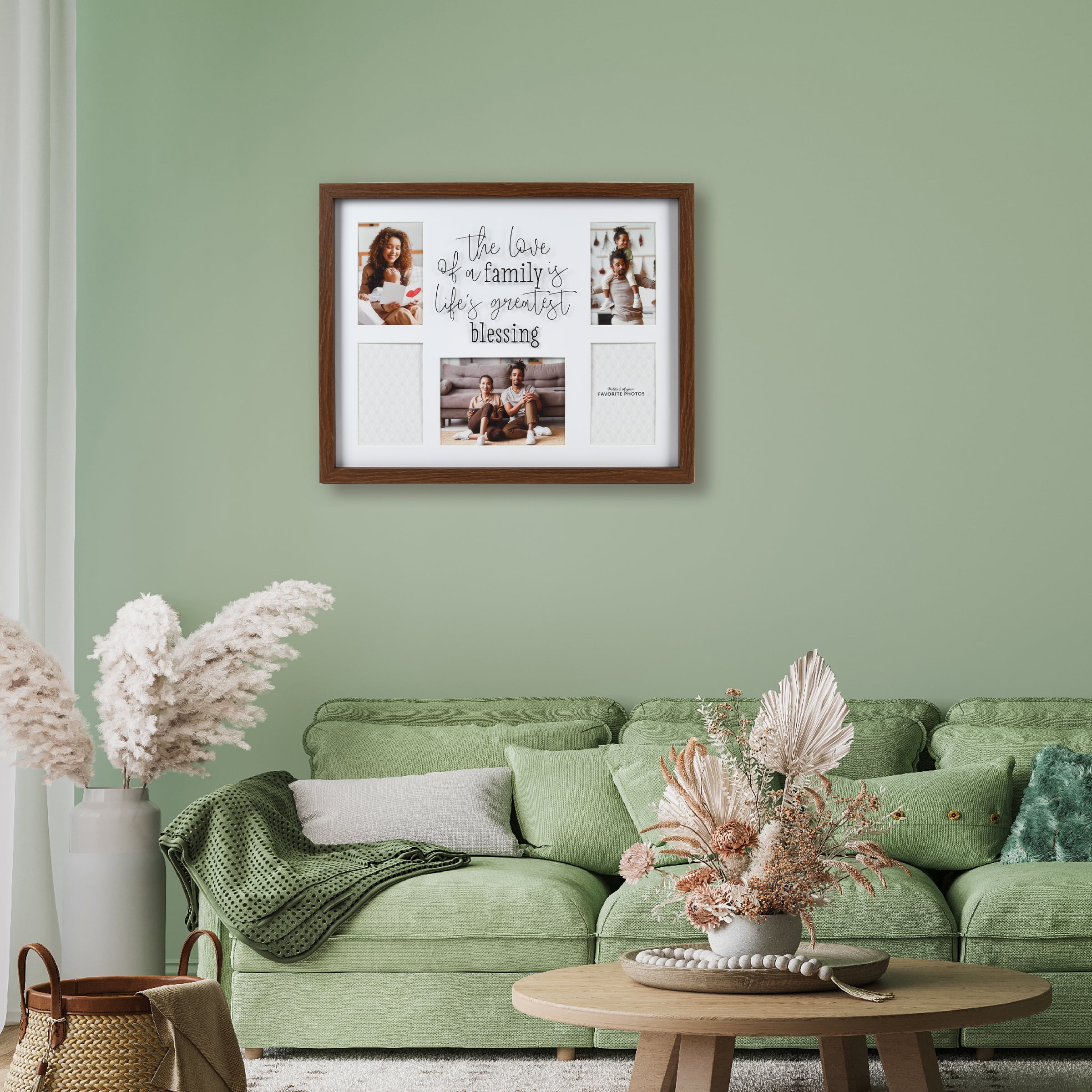 Prinz Brown Family Blessings Collage Picture Frame 5-Opening Wall Display 20" x 16" Multi-Size Photos 1-pack