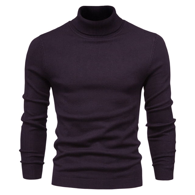 EGNMCR Turtleneck Sweater for Men,Sweaters for Men Men's Solid Color High Neck Pullover Long Sleeved Loose Base Shirt Top Sweater Turtleneck Sweater Men Sweater