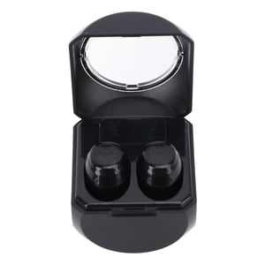 Ecouteurs noirs Long Playtime Earphones rechargeables avec charge Case Eartips pour les affaires dormir