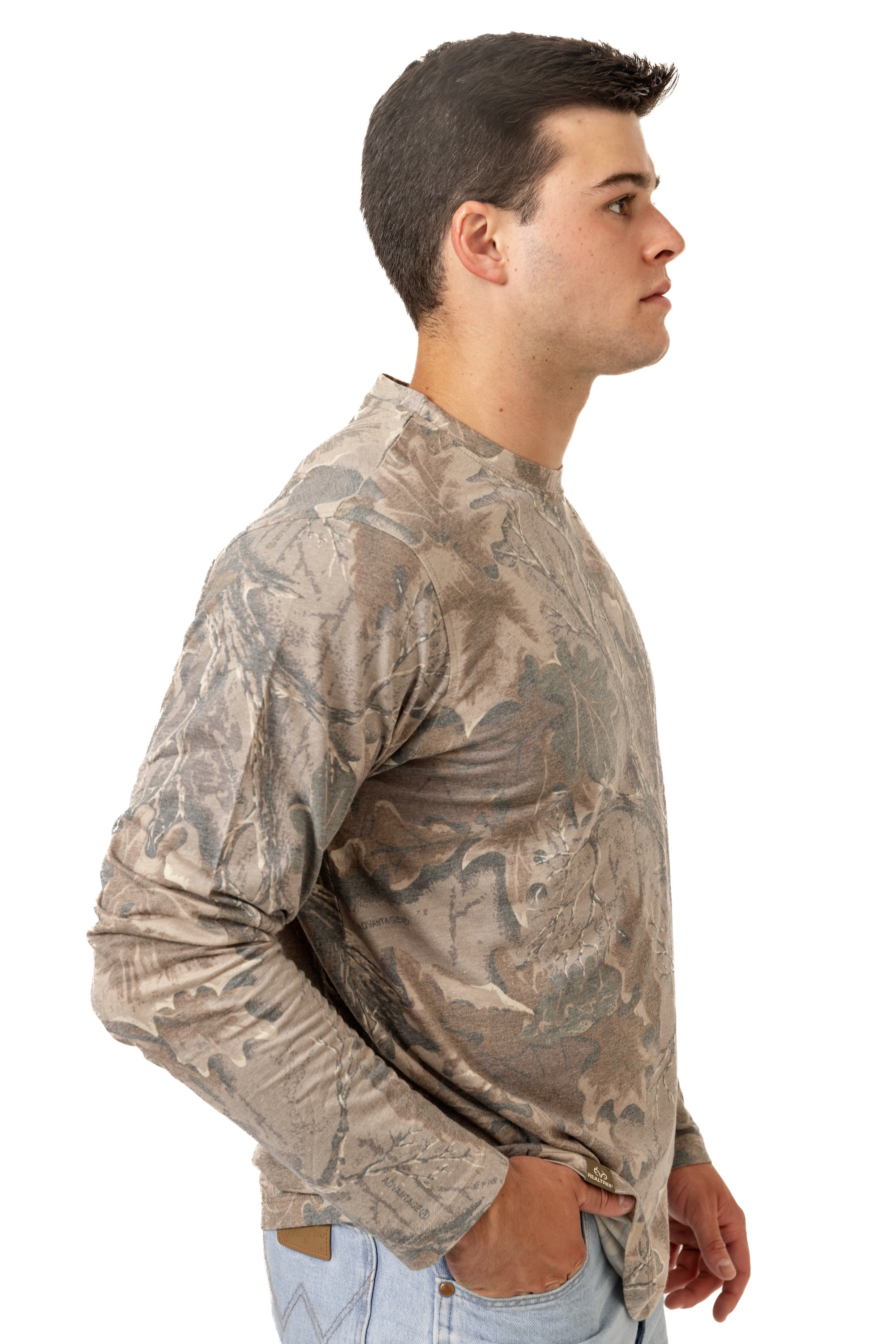 Realtree Men's Camo Long Sleeve Tri-Blend Shirt | Ultra-Soft Hunting Tee for Outdoors | Limited Edition