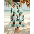 thumbnail image 5 of ZXSXSY Women's Hawaiian Skirts Tie Front Elastic Waist Slit Long Skirt Floral Printed Flowy Maxi Skirts with Pockets, 5 of 8