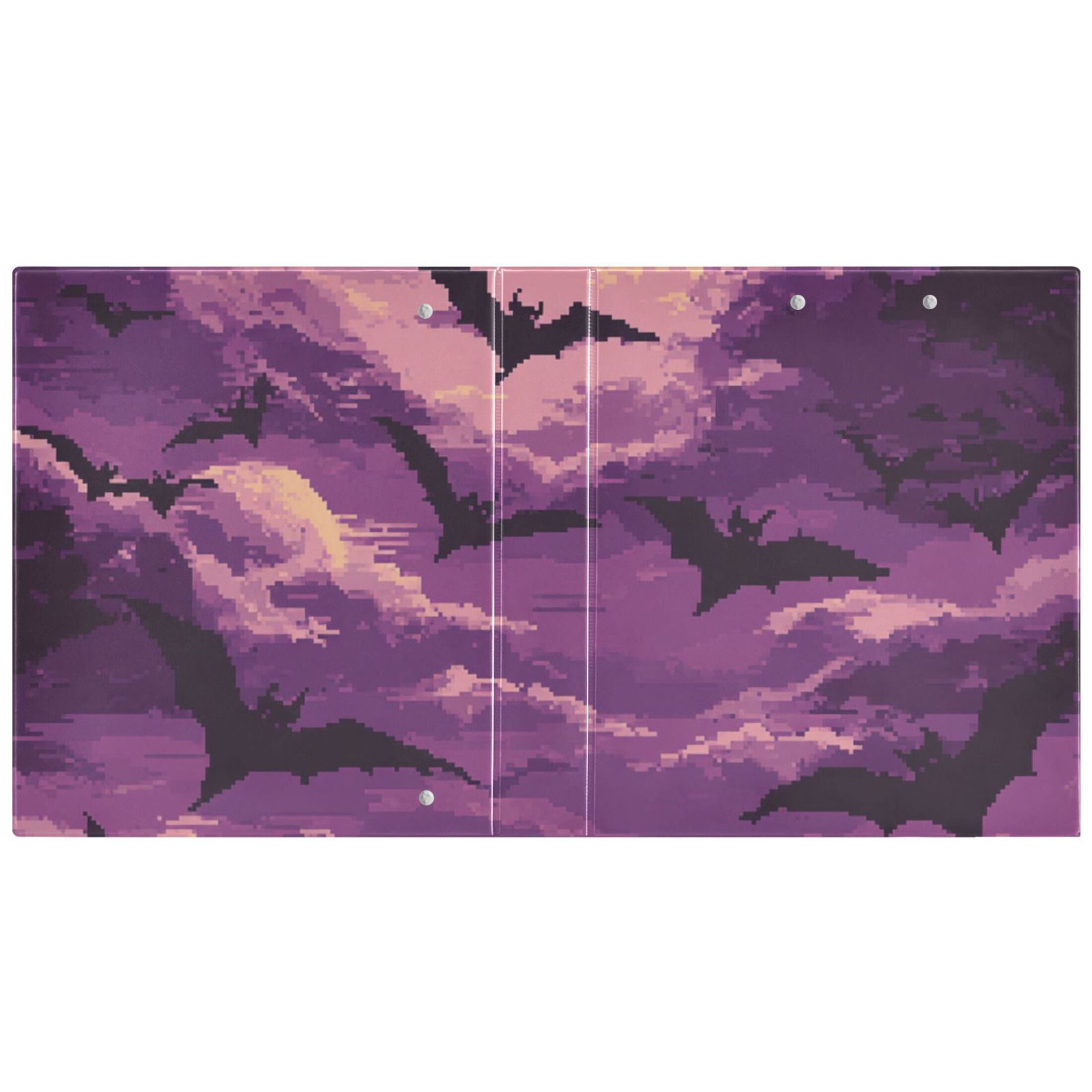 Pixel Bats 3 Ring Binders 1.5 inch Hardcover File Folders with Interior Pockets A4 Size Organizer for School Office Hospital