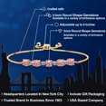thumbnail image 2 of Gem Stone King 18K Yellow Gold Plated Silver Pink Lab Grown Diamond and Blue Tanzanite Bracelet for Women | 2.82 Cttw | Gemstone April Birthstone | Round 5MM, 2 of 5
