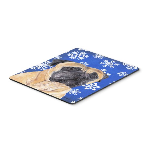 Carolines Treasures SC9385MP "Mastiff Winter Snowflakes Holiday Mouse Pad Hot Pad or Trivet" Large multicolor