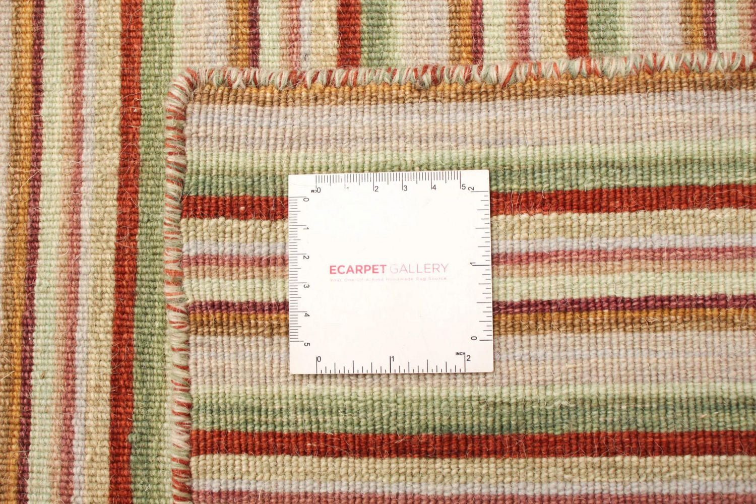 ECARPETGALLERY Tapis Fait à la Main pour Salon, Salle à Manger et Chambre à Coucher Rayé Collection Manhattan 5'1" x 6'11" en Ivoire