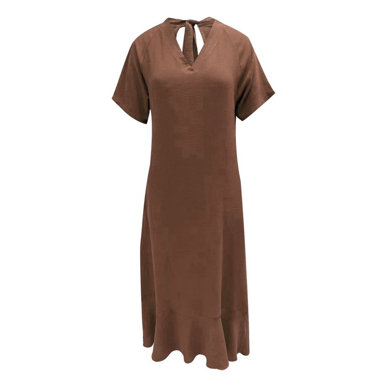 up to 60% off Gifts Usmixi Formal Dresses for Women Plus Size Casual Solid Cotton Linen Ruffle Hem Long Dresses with Pocket V-Neck Short Sleeve Plain Summer Maxi Dress Khaki XL - up to 60% off Gifts Usmixi Formal Dresses for Women Plus Size Casual Solid Cotton Linen Ruffle Hem Long Dresses with Pocket V-Neck Short Sleeve Plain Summer Maxi Dress Khaki XL -