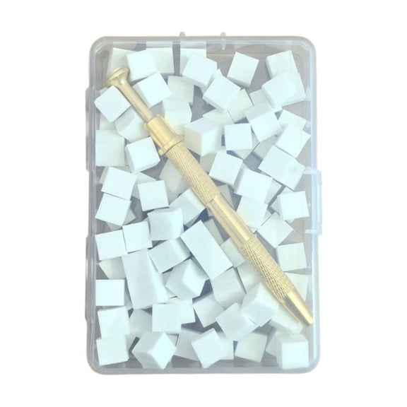 Nail Art Sponges with Grabbing Pen 100Pieces Soft for Nail Salon and Home Gel Polish Blending