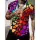 thumbnail image 2 of Camisas de manga corta con estampado gráfico divertido para el día de San Valentín 2024 para hombre, camisas de manga corta con cuello vuelto y tejido elástico en 4 direcciones para amantes, 2 of 5