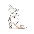 thumbnail image 3 of BLISSFUL STEP Women's Polka Dots Lace up Block Heels Sandals, 3 of 8