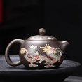 thumbnail image 4 of Tetera de arcilla púrpura que cambia de Color, dragón hecho a mano, Fénix, fácil limpieza, tetera Gongfu, regalo para amantes del té, 4 of 5