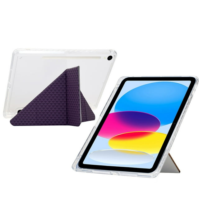 FOXDOCK Tablet Case for Samsung Galaxy Tab S9 – Clear Acrylic Back, Auto Sleep/Wake, Tri-Fold Stand, Full Protection Tablet Cover