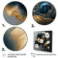 thumbnail image 3 of Designart Deep Blue And Gold Single Flower II Canvas Wall Art, 3 of 5