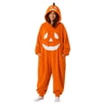 thumbnail image 2 of Halloween Pumpkin Jumpsuit Women Wearable Pumpkin Blanket Hooded Romper Pajamas Cozy Loungewear Cosplay Costume Red M, 2 of 8