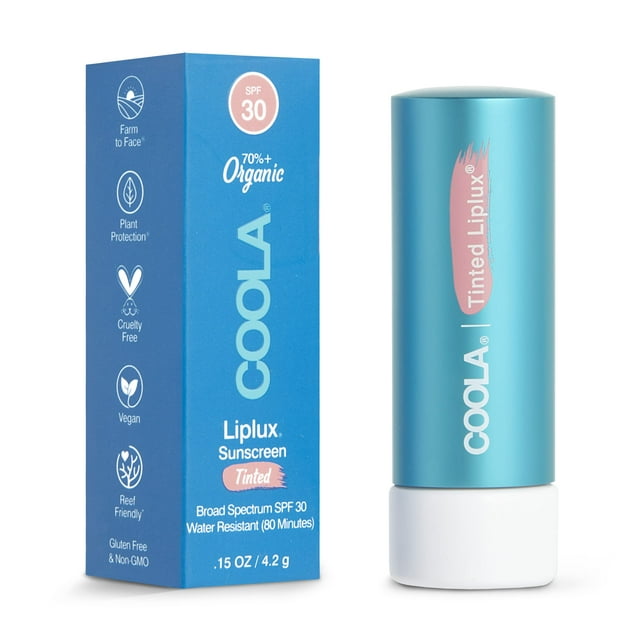 Bálsamo labial COOLA Organic Liplux Tinted Lip con SPF 30, 4,4 ml