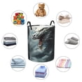 thumbnail image 4 of Balery Cloud White Dragon Cesta de ropa redonda con asas, impermeable, independiente, para ropa, juguetes, dormitorio y familia-Small, 4 of 6