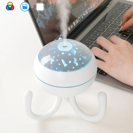 

Naittoop Home Kitchen Clearance! Portable Mini Humidifier With Night Light Small Cuttlefis Design Humidifier For Bedroom 200ml USB Desktop Humidifier For Baby Bedroom Travel Office