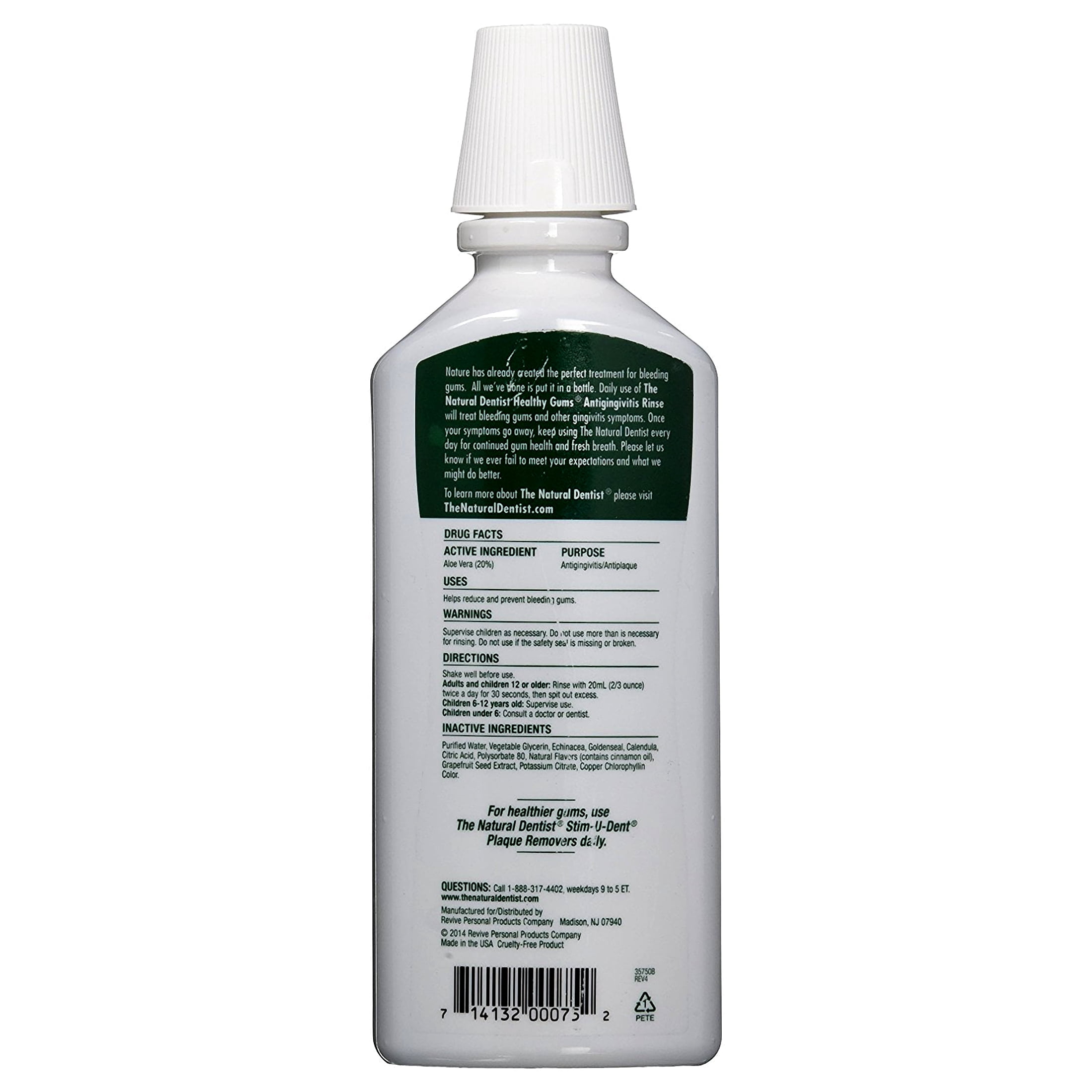 Natural Dentist Healthy Gums Antigingivitis Rinse Peppermint Twist 16.9 Ounce (Pack of 2)