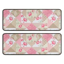 Kitchen Rugs Sets Of 2,Pioneer Flower Floral Print Pattern Anti Fatigue Kitchen Mat Rugs Non Slip Washable,Decorative Kitchen Floor Mats for Kitchen,Sink,Laundry,17"x47" 17"x47"