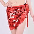 thumbnail image 2 of AGWOLF Sequin Skirt for Women Glitter Mermaid Mini Skirts Sparkly Belly Dance Hip Scarf Music Party Rave Wrap Skirt, 2 of 6