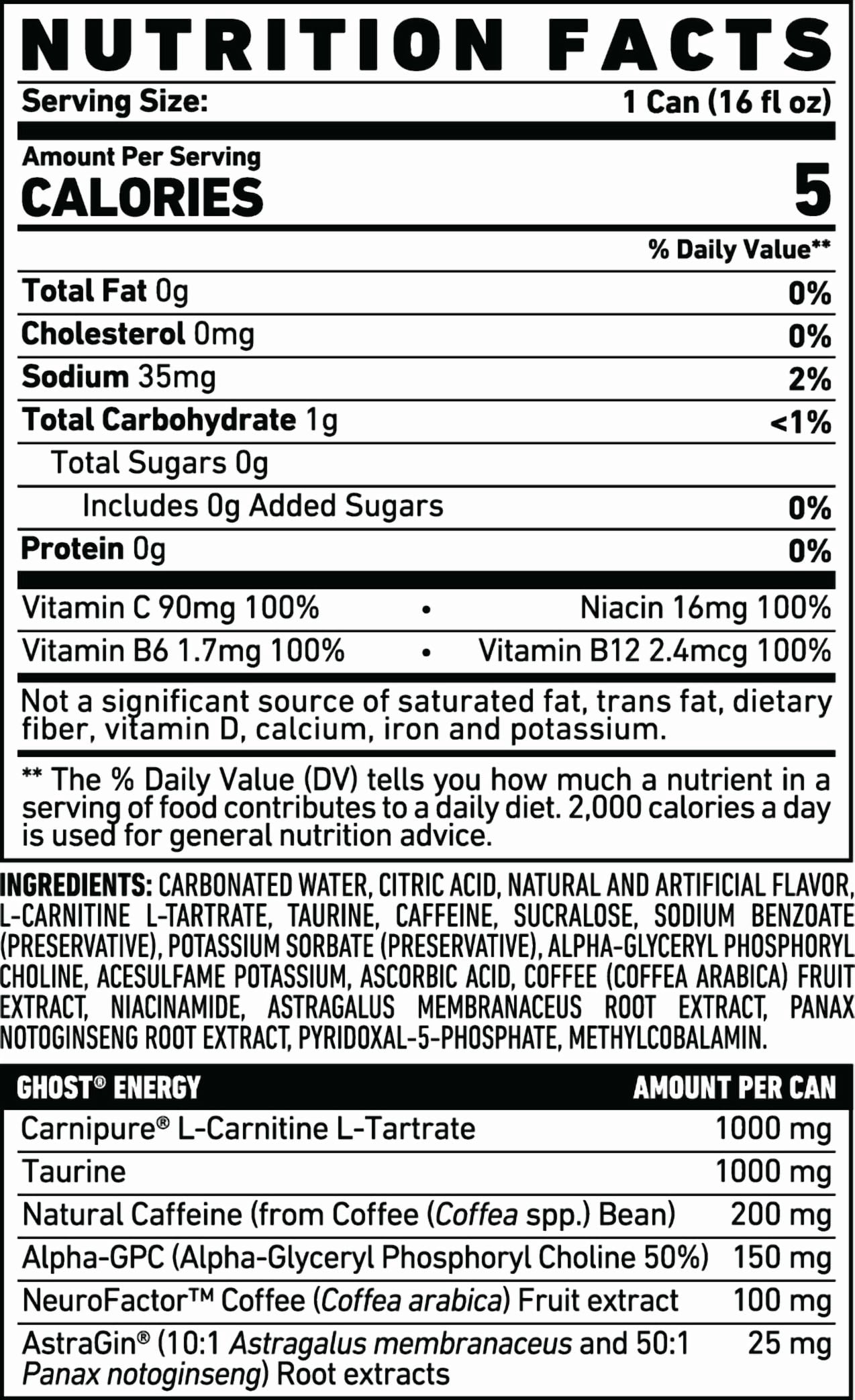 GHOST® ENERGY Zero Sugars Energy Drink, Strawbango, 200mg Natural Caffeine, 16 fl oz Can