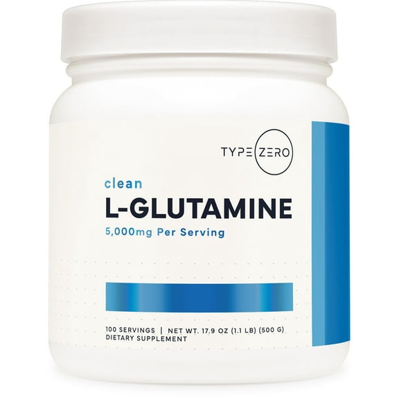 Type Zero 5X Strength L Glutamine Powder (500G) 3-Month Supply Pure L-Glutamine Supplement - Vegan, Gluten Free, No Fillers