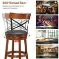 thumbnail image 4 of Costway Set of 4 Bar Stools Swivel 25'' Dining Bar Chairs with Rubber Wood Legs, 4 of 11