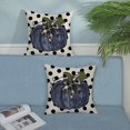 thumbnail image 5 of Fall Pillow Covers 18x18 Inch Set of 2 Dark Blue Pumpkin Polka Dot Fall Decor Pillowcase Autumn Thanksgiving Decorative Outdoor Throw Pillow Covers Linen Farmhouse Cushion Case for Couch Home, 5 of 6