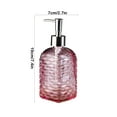 thumbnail image 3 of CxhicLuv Wave Pattern Liquid Soap Bottle, Colored Glass Press Dispenser for Hand Soap & Shampoo, Refillable 350ml Bathroom & Kitchen Soap Bottle with Decorative Wave Texture, Clear/Purple/Gray/Blue, 3 of 6