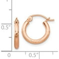 thumbnail image 4 of 14K Rose Gold Lightweight Satin Diamond Cut Hoop Earrings (13 X 2) Made In Peru tf754, 4 of 5
