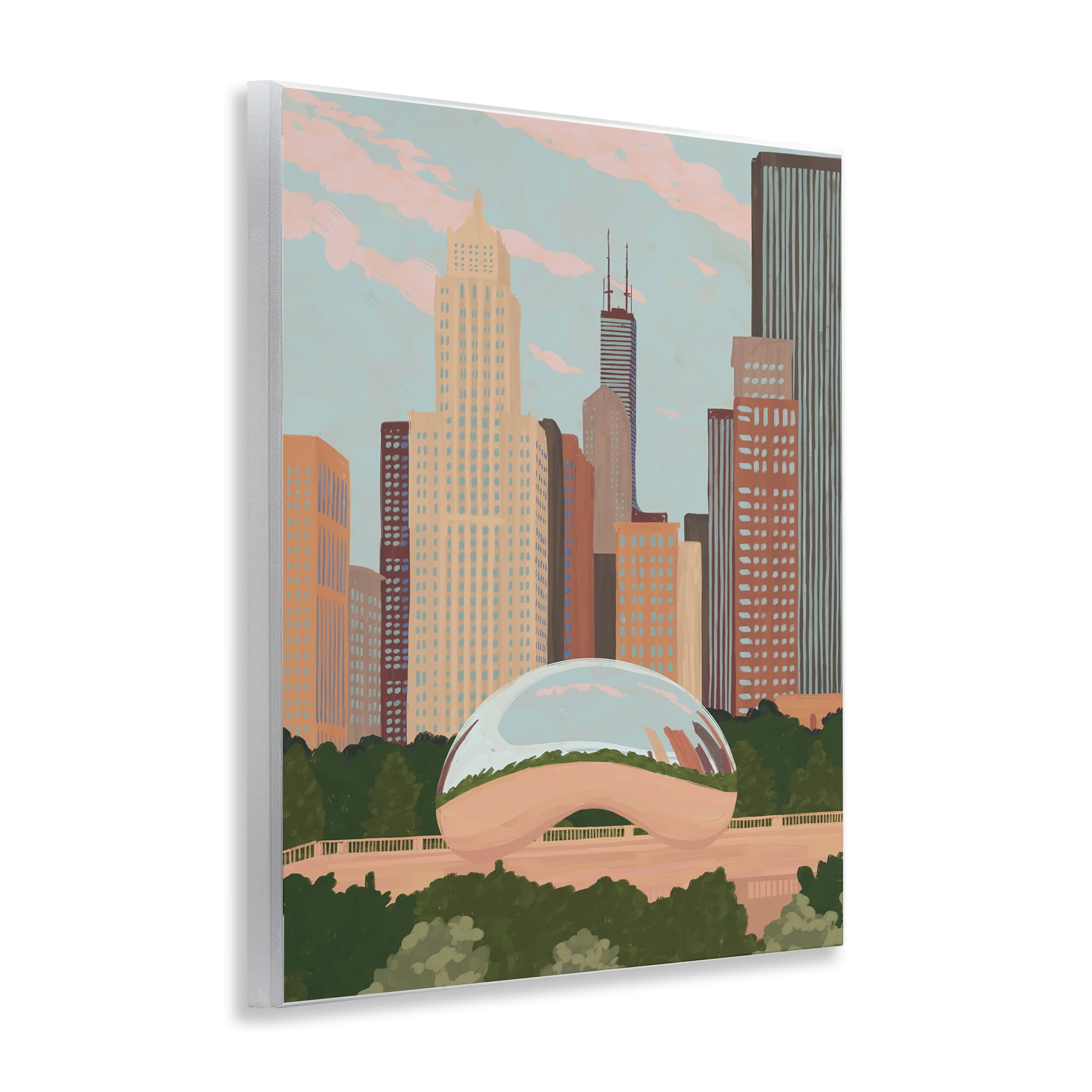 Stupell Industries Chicago Bean Cityscape Wall Plaque Art, design by Veronica Lara
