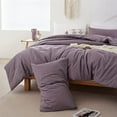 thumbnail image 4 of Oversized King Comforter 128x120, 3pcs Super King Plus Comforter (1 Dusty Purple Comforter & 2 Pillowcases) Lightweight Oversized King Bedding Set Quilt, 4 of 9