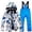 Blue, variant on Kids Boys Girls Winter Snowsuit Set Hooded Ski Jacket And Pants Warm Performance Outdoor Outerwear L