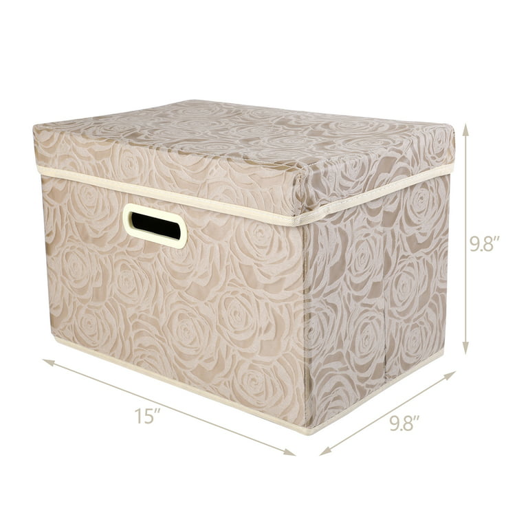 PRANDOM Collapsible Storage Boxes with Lids Fabric Decorative