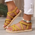 thumbnail image 3 of Tqyyweavej Strappy Espadrille Sandals for Women Crisscross Slip On Ankle Strap Slides Sandals Versatile Open Toe Platform Sandals 36-41, 3 of 10
