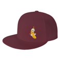 thumbnail image 1 of DouZhe Flat Brim Cap Snapback Hat, Smile Fun Banana Prints Adjustable Red Adult Baseball Cap, 1 of 6