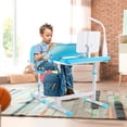 thumbnail image 2 of Arlopu Kids Desk and Chair Set, Height Adjustable Children School Study Desk with Tilt Desktop, Bookstand, LED Lamp for Boys Girls Age 3-15, 2 of 6