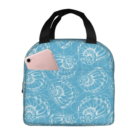Insulated Lunch Bag for Women Men - Conch Blue Leakproof Cooler Lunch Box for Women Men  Lunch Tote Bags for Work School Picnic Travel