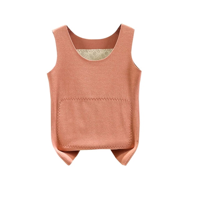 Débardeur d'Hiver Sans Manches pour Femmes Élégant Col Rond Confortable Couleur Unie Régulier