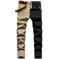 thumbnail image 2 of Edvintorg New Fashion Casual Pants Men's Zip Closure Panel Washed Stretch Casual Trousers Jeans Trousers, 2 of 6