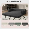 thumbnail image 5 of Convertible Sofa Couch Sleeper Sofa Bed w/Corduroy Fabric, 78.5'' Foldable Upholstered Compressed Floor Couch for Living Room, Apartment No Assembly Required (Black), 5 of 7