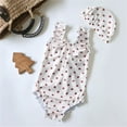 thumbnail image 2 of MEZZALL Toddler Kids Baby Girl Swimsuit Floral Striped Dot Sleeveless 1-Piece Bathing Suit Bikini Tankini Swimwear With Hat Tropical Vacation Beachwear Boho / 6-12 Months, 2 of 9