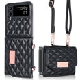 thumbnail image 3 of for Samsung Galaxy Z Flip 3 Crossbody Wallet Case, With Kickstand,Stylish Purse Flip PU Leather Handbag Case with Card Slots and Detachable Shoulder Strap for Samsung Galaxy Z Flip 3,Black, 3 of 10