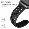 thumbnail image 3 of Adepoy Compatible for Apple Watch Band 38mm 40mm 42mm 44mm, Breathable Soft Silicone Wristbands Adjustable Bands for Apple iWatch Series 7, 6, 5, 4, 3, 2, 1, SE, Nike+, Edition", 3 of 7