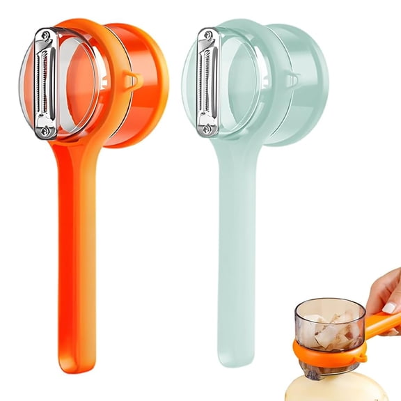 2pcs Kitchen Special Fruit Peeler with Box Storage, Upgrade Vegetable Peeler with Catcher Peeler with Storage Bucket, Double-Sided Stainless Steel Multi-Function Peelers