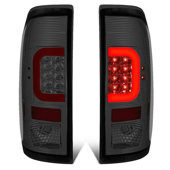 DNA Motoring For 08-16 Ford F250 F350 Super Duty Red C-LED Bar Tail Light Brake Lamp Pair Smoked