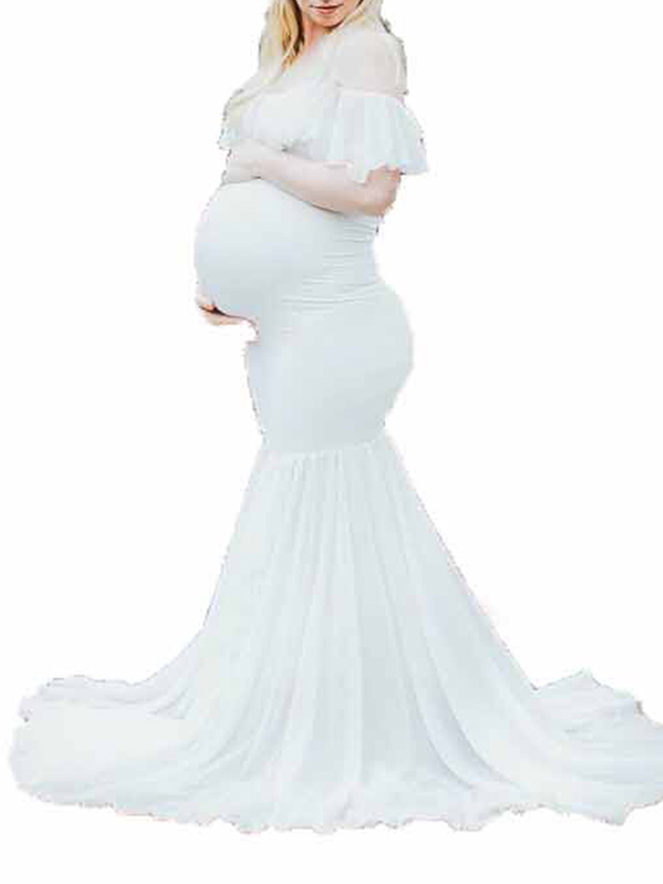 spaghetti strap maternity maxi dress