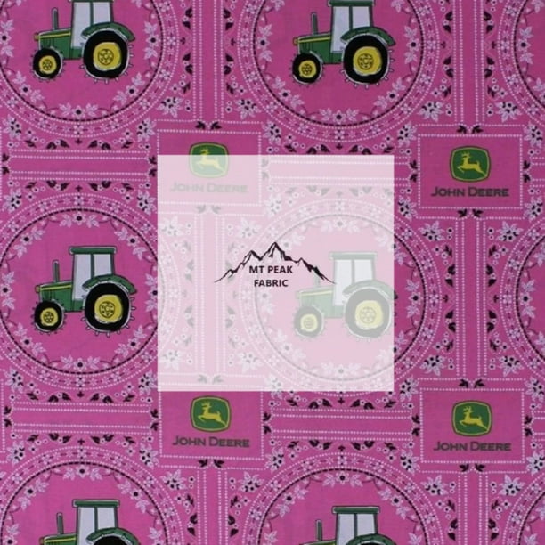 John Deere Bandana Pink Cotton Fabric