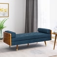 thumbnail image 2 of Noble House Indoor Fabric Tufted Chaise Lounge, Navy Blue, 2 of 8
