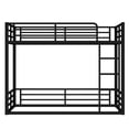 thumbnail image 4 of Harper & Bright Designs Metal Bunk Bed Twin XL over Twin XL with Stairs for Boys and Girls, Floor Bed with Guardrails for Bedroom, Black, 4 of 11
